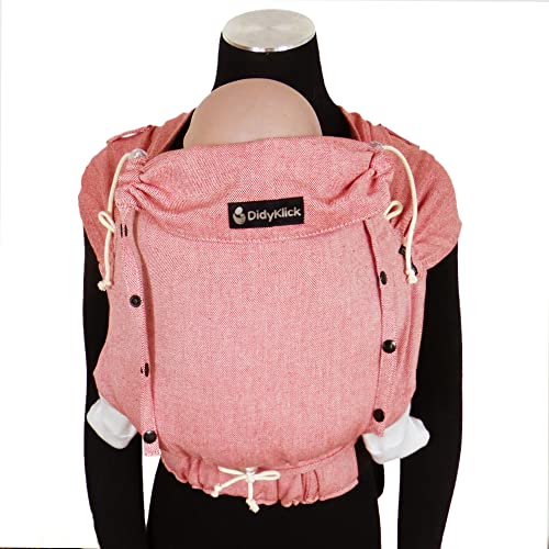 Didymos DidyKlick 4u Babytrage - Halfbuckle Tragehilfe Chili - für Babys und Kleinkinder von 3,5kg bis 20kg - ergonomische Sitzhaltung - Bauchtrage - Hüfttrage - Rückentrage