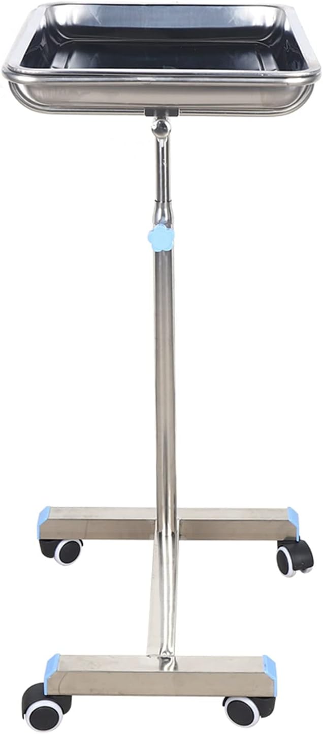 Stainless Steel Mobile Tray,Mayo Stand Utility Steel Adjustable Tray Stand with Wheels for Beauty Hair Salon,Rolling Tool Trolley Cart Stand Medical Tattoo Spa Salon Equipment,Max Load 66LBS : Industrial & Scientific