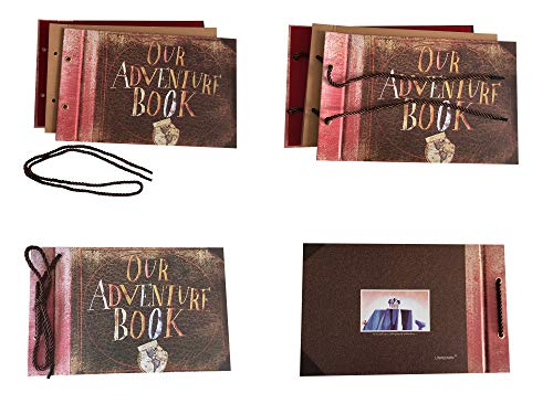 Álbum de Fotos Temático de la Película Up, Álbum de Recuerdos para Bodas y Aniversarios, 11,6 x 7,5 pulgadas, 80 páginas (páginas marrón claro) miniatura 4