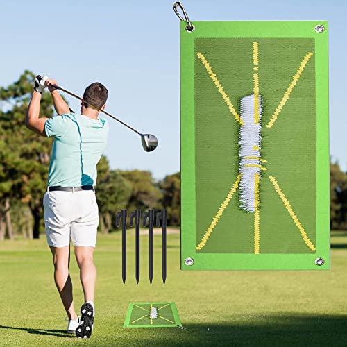 Draduo Golf-Trainingsmatte für Schwungerkennung, Schlagweg, Schwungweg und richtige Putting-Haltung, Golf-Trainingshilfe, Ausrüstung, Golf-Schaukelweg-Übungsmatte, Weg, Golfschläger, Schlagmatte Cover