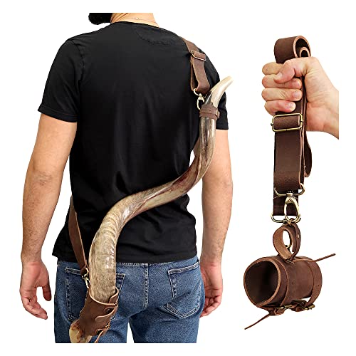 HalleluYAH Shofar Horn Belt – Genuine Leather – Premium Leather Strap for Decorative Shofar...