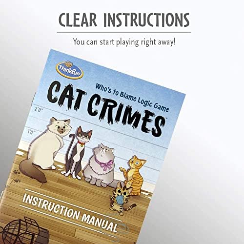 Thinkfun Cat Crimes Whos to Blame Logic Challenge Game for Kids Age 8 Years Up - Brain Teaser