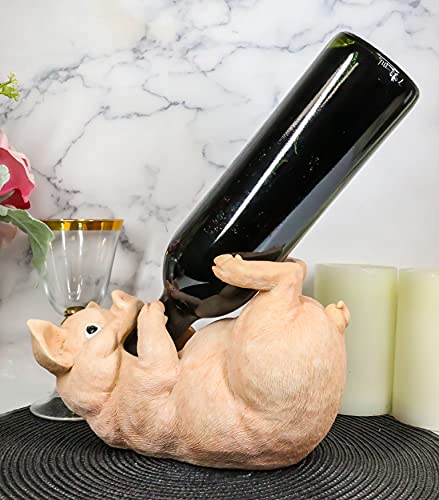 Ebros Babe Farm Pink Pig Wine Holder Decor Statue Whimsical Practical Pig Wine Caddy Storage Organizer #TOP7