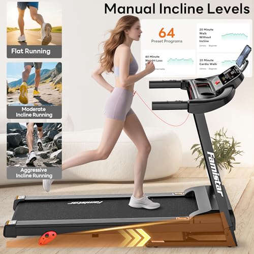 Image of Treadmill with Incline for Home, 3-in-1 Folding Treadmill with 400LBS Capacity, 7.5MPH or 10MPH, 16'' or 18'' Wide Belt, 64 Programs, APP Control, Shock Absorption, Brushless Fan & Knee Support
