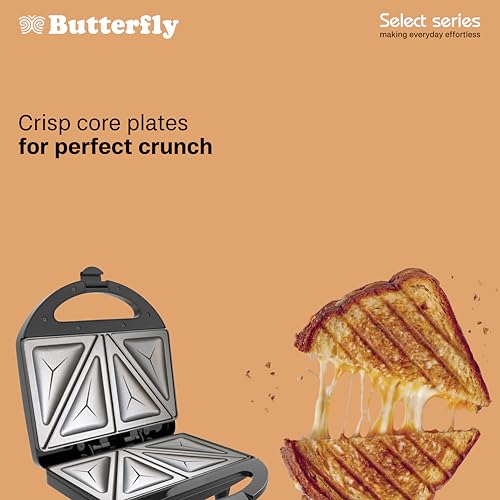 Image of Butterfly Crosta Toast 750W Sandwich Maker | Non-stick Coated Plates | 1 Year Warranty | 750W