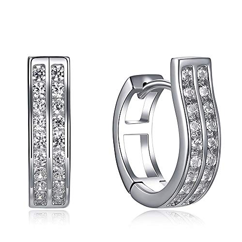 Boucles d'oreilles s925 pour femmes avec zircone pavé style pendant