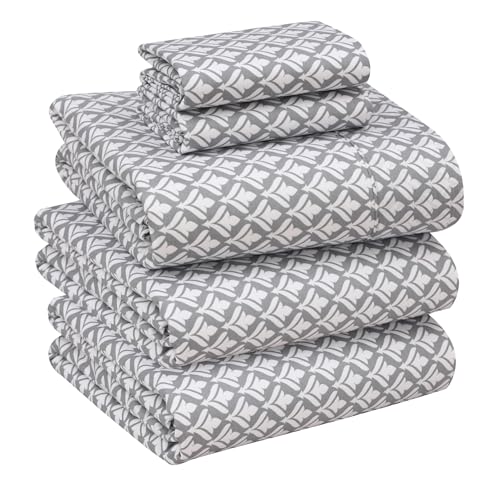 RUVANTI 100% Cotton Split King Sheets Sets for Adjustable Bed, 5 PCs, Soft & Breathable Percale Weave Bedding, Deep Pocket 16", Hotel Standard, Crisp Feel & Durable Floral Sheet, Idiomatic Expression