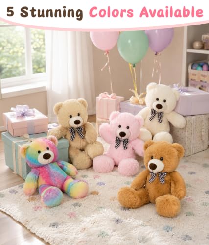 Image of MaoGoLan 15 Inches Small Teddy Bear, Pink Plush Gift for Kids and Adults