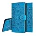 Produktbild IMEIKONST Xiaomi Mi 9 SE Hülle Mandala Embossed Premium Leder Flip Brieftasche Kartenfächern Holder Magnetic Ständer Schutzhülle Handyhülle für Xiaomi Mi 9 SE Mandala Blue LD