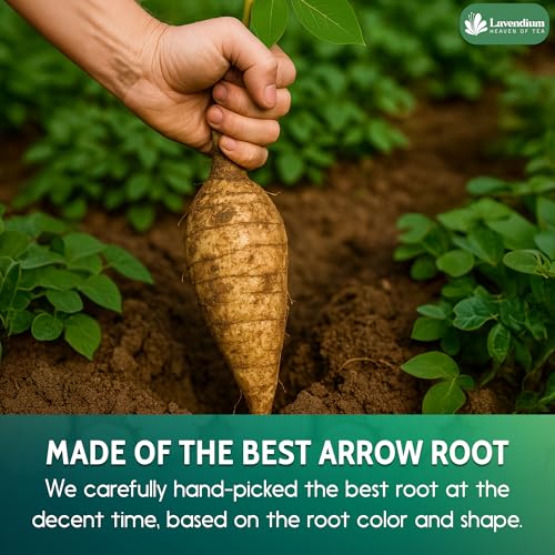 Image of Lavendium, Premium 17.6oz Arrowroot Powder, 100% Natural & Pure Arrowroot Starch, No Additives or Preservatives, Non-GMO, Gluten-Free, Plant-Based & Vegan, Perfect for Baking, Thickening & Gluten-Free Cooking