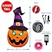 4 FT Tall Lighted Halloween Inflatable Pumpkin with Witch Hat LED Lights Decor Outdoor Indoor Holiday Decorations, Blow up Lighted Yard Decor, Giant Lawn Inflatables Home Family Outside