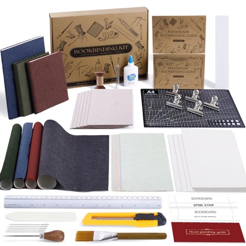 145Pcs Book Binding Kits for Beginners, Book Making Kit...