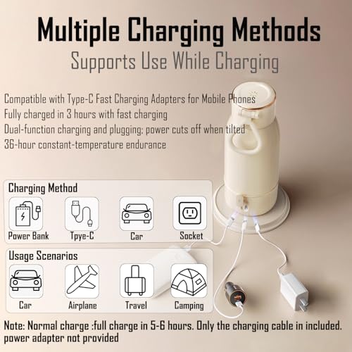 Tetera eléctrica portátil mini 500ml con control de temperatura miniatura 2