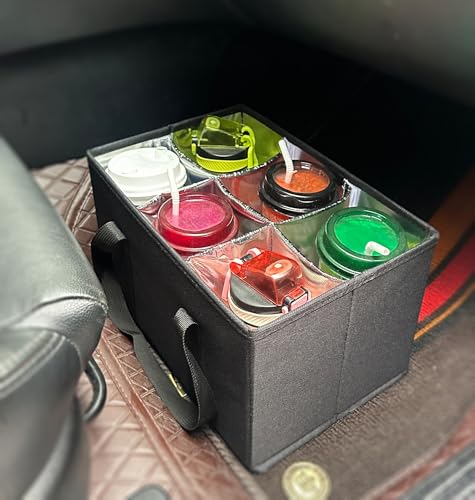 COMFORTKEEPER Reusable Drink Carrier with Handle, Insulated Drink Holder Bag with Adjustable Dividers, 600D Oxford Fabric Cup Carrier Drink Caddy for Delivery Car Coffee & Beverages, 6 Cups by ComfortKeeper - Image 7