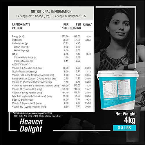 Image of HF Series Signature Whey protein|With added EAA and Glutamine|125 SERVINGS|Build Lean and Bigger Muscles|4Kg (HEAVEN DELIGHT)