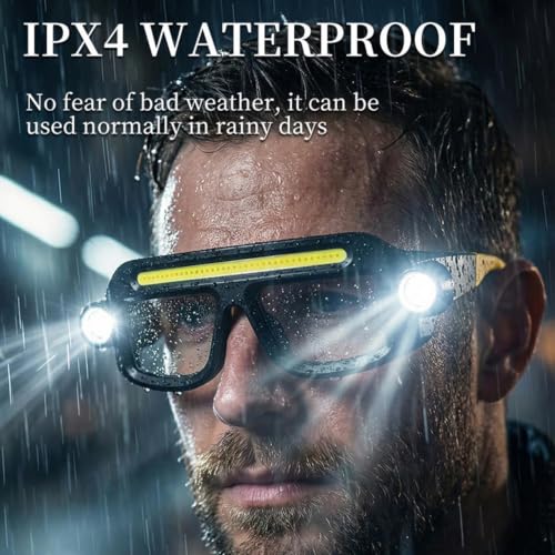 Gafas con luces LED ajustables y batería USB para inspección técnica 5