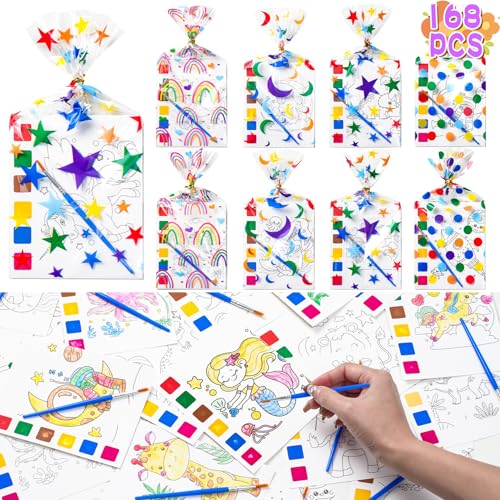 Sigilyer Water Coloring Books Party Favors for Kids 4-8, 24 Pack(192 PCS) Mini Coloring Books with Goodie Bag Stuffers for Kids Birthday Gifts Bulk Art Crafts Classroom Prizes School Paint Supplies
