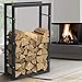 Bakaji Portalegna Verticale Supporto Scaffale Rettangolare in Metallo Porta Legna da Interno Esterno Legnaia Casa Giardino per Camino Caminetto Stufa Design Moderno (100 x 25 x 60 cm)