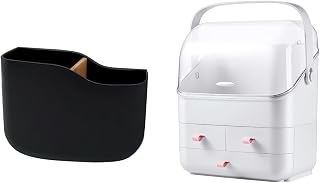 LINFIDITE Adhesive Remote Control Holder and Cosmetic Storage Box White