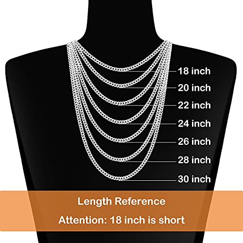 Jewlpire Diamond Cut Miami Cuban Link Chain For Men, Silver Chain For Men, Chain Necklace For Men Boys Women, Hip-Hop & Cool Men’s Necklace, 316L Stainless Steel, 6Mm Width, 20 Inch #TOP4