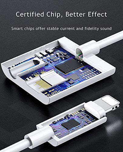[Apple Mfi Certified] Iphone Headphone Adapter 2 Pack, 2 In 1 Lightning To 3.5 Mm Headphone Jack Adapter Aux Audio & Charger Splitter Cable For Iphone 14 13 12 11 Xs Xr X 8 7 6 Ipad, Support Ios 16 #TOP1
