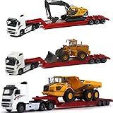 VOLVO FH12 w LOWBOY EC210 TRACKED EXCAVATOR 1/87 HO SCALE DIECAST CARARAMA