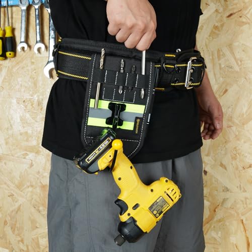 Image of MELOTOUGH Tool Belt Holder Tool Belt Hook Drill Bit Tote Hammer Holder | Multi-Function Tool Belt Hook, Tape Measure Clip, Drill Bit Tote, Hammer Loop, Fits Cordless Drills & Power Tools