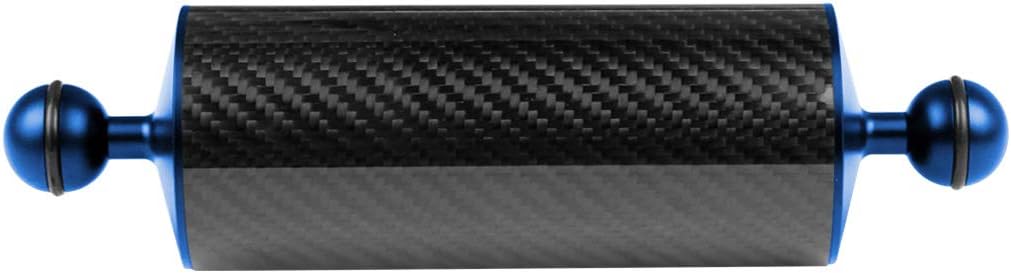 Carbon Fiber Float Buoyancy Aquatic Arm Dual Ball Floating Arm D60MM Camera Underwater Diving Tray (8 inch,Blue)