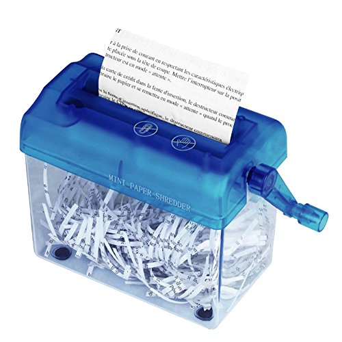 Redcolourful Mini triturador manual portátil de papel de corte de documentos, máquina manual para es