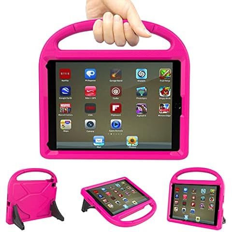 TrendGate Case for New iPad 9.7 Inch 2018/2017 iPad 6th/5th Generation-Lightweight Shockproof Kids iPad Cover with Handle and Kickstand for iPad Air/iPad Air 2/iPad Pro 9.7 Inch Tablet - Pink Cover