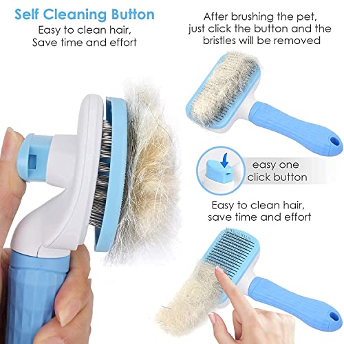 Image of 9 in 1 Grooming, Bathing & Nail Cutting Kit For Dogs & Cats - Includes Pet Comb Brush, 3 in 1 Pet Steam Brush, Cat Comb, Silicone Bath Scrubber, Flea Comb, Bath Gloves, Pet Toothbrush & Nail Clipper
