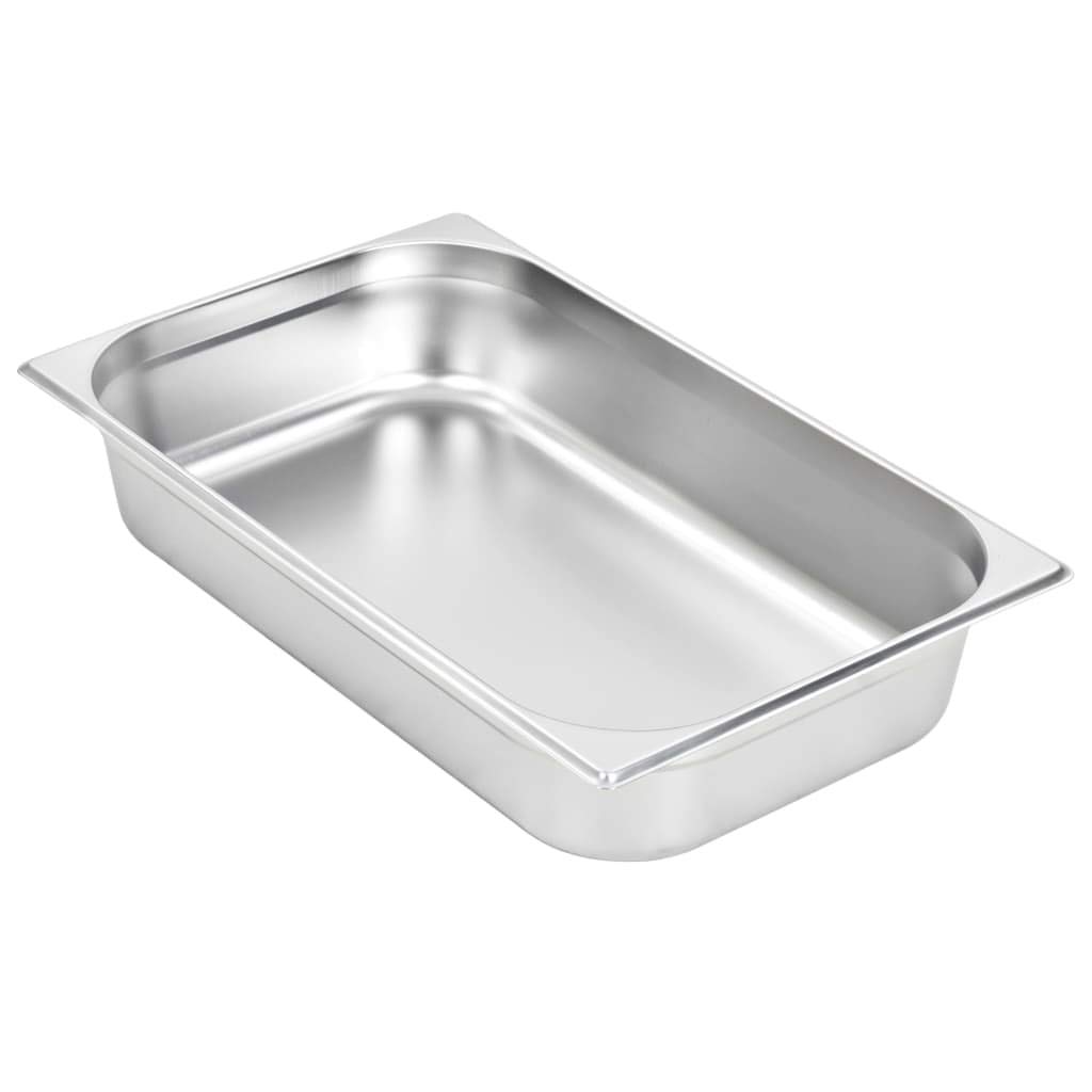 Mangloder - Contenedores de gastronomía (4 unidades, GN 1/1, 100 mm, acero inoxidable, apilables, 530 x 325 x 100 mm, 14 L, para buffet, catering, gastronomía, bain marie, chafing, dish, restaurante