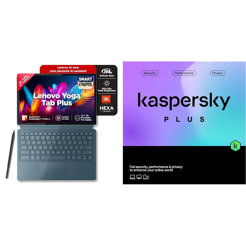 Lenovo Yoga Tab Plus Smartchoice AI Tablet with Pen+Keyboard |12.7" Display, 3K Resolution, 144 Hz|16GB RAM, 256GB ROM + Kaspersky Plus 1 Device 1 Year (Physical Pack)-image-35