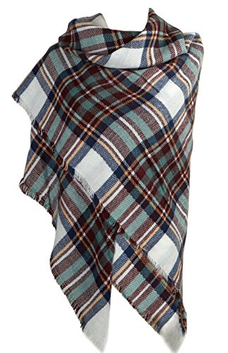 DELEY Rétro Plaid Tartan Foulard Automne Hiver Longue Écharpe Châle Étole Couvertures Café