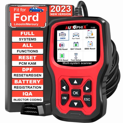 AUTOPHIX 7150 Elite Full System Diagnostic Scan Tool Fit for Ford Lincoln Mercury OBD2 Scanner All Function Code Reader with Engine ABS SRS SAS EPB TPMS Reset Battery Registration Tool【2023 Version】