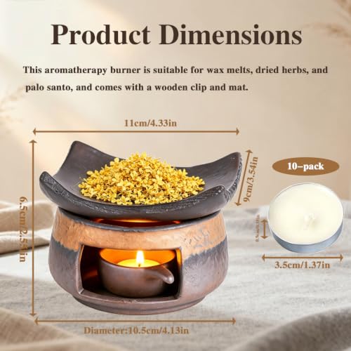 Paakpahe Cedar and Zen Herb Burner, Ceramic Incense Holder,Backflow Incense Burner, Includes Wooden Clip,Aromatherapy Burner for Home Decor, Meditation Room, Yoga Studio, Office Relaxation - Image 2