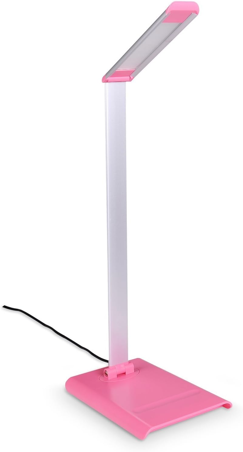 Wireless Charger Desk Lamp- LED Eye-protection Touch Table Lamp Qi Wireless Charger Pad Charging Station for Phones(Pink)