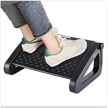 Adjustable Foot Rest with Massage Roller, Ergonomic Foot Stool for Office Home Desk, Non-Slip Footrest to Improve Posture &amp; Relieve Leg Fatigue