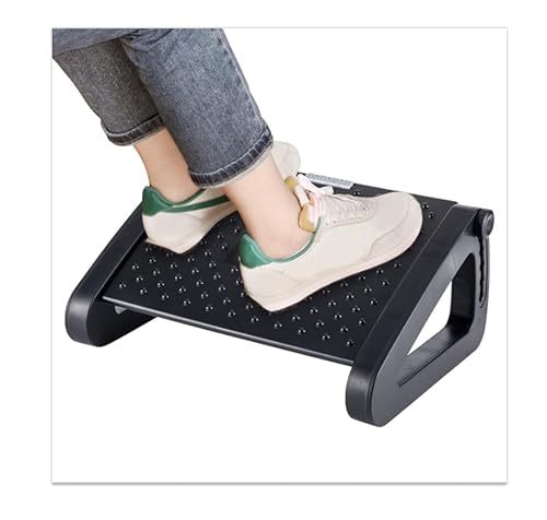 Adjustable Foot Rest with Massage Roller, Ergonomic Foot Stool for Office Home Desk, Non-Slip Footrest to Improve Posture & Relieve Leg Fatigue