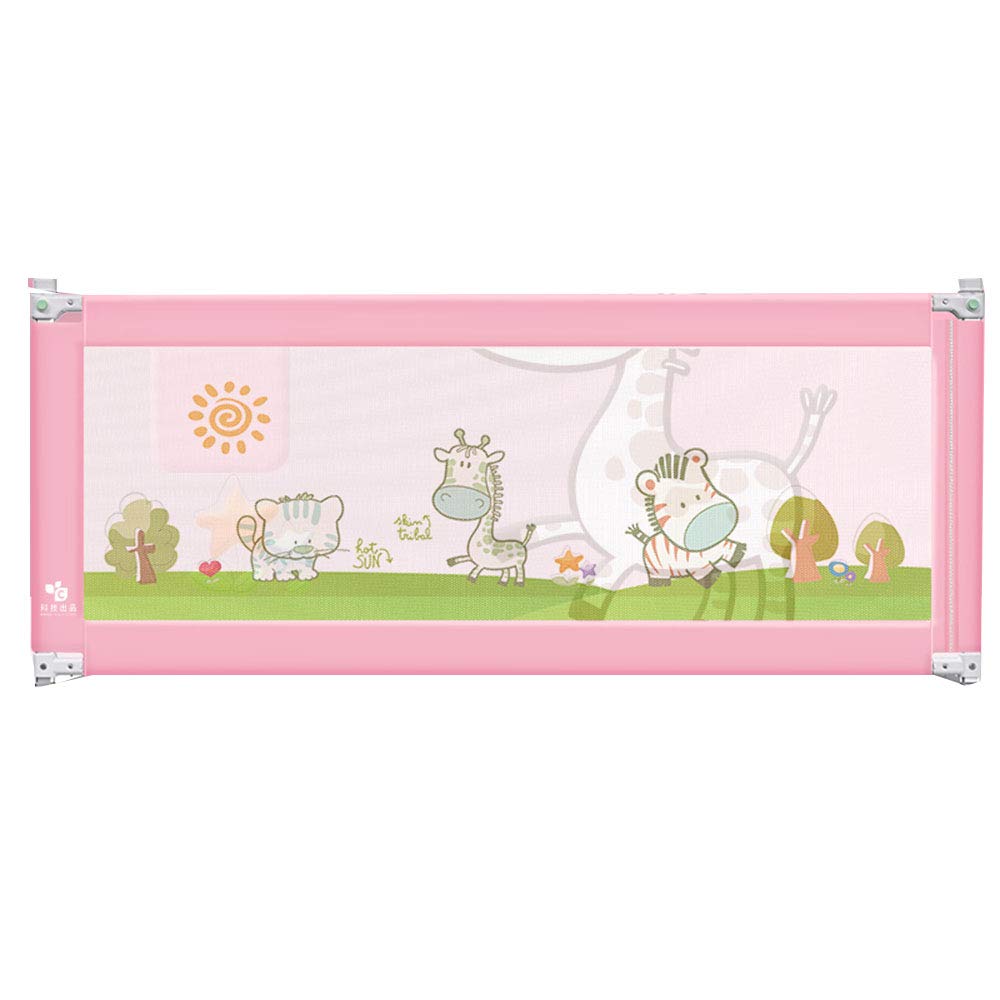 Paracolpi per Letto, Sollevamento Verticale Portatile ipoallergenico, Altezza Regolabile, Lavabile con Serratura, Rosa, 190 * 68 cm