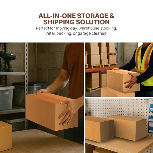 Image of BonKaso 5 Ply Corrugated Boxes for Packaging | 27 inchx13 inchx14 inch (Pack of 20) | Strong Brown Carton Box for Packing | Shipping | Home Shifting | Parcel | Courier & Goods Transportation