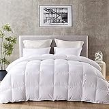 DOWNINNER Queen Size Down Alternative Comforter,- Brushed Microfiber Cover,Quilt with Corner Tab Plush Mircofiber Comforter Duvet Insert (90x90Inches,White)