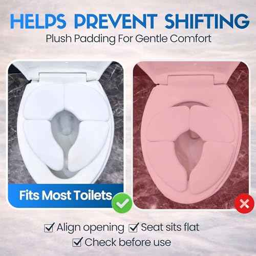 Travel Potty Seat w/ Washable Carry Bag - Perfect for Travel - Padded for Soft Cushion - Portable Reusable Toilet Pottie Training Seats Folds - Toddler Child Baby Kids - Mommy's Helper Cushie Traveler , White - Thumbnail 5