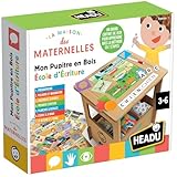 UN JEU AMUSANT ET INTELLIGENT : Un pupitre en bois pratique conçu pour les enfants en âge préscolaire pour faire de nombreuses activités en toute autonomie. Les enfants apprennent à écrire, dessiner et lire plus de cent mots grâce à une méthode originale en 7 étapes. Un jeu éducatif amusant pour les enfants à partir de 3 ans, un jeu en boîte pour apprendre en s’amusant.