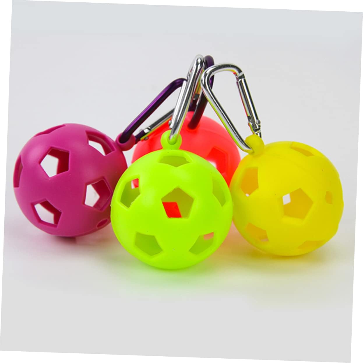 BESPORTBLE Protective Golf Ball Covers 4-piece Silicone Set Portable Lightweight and Non-Stick Rosy Color Holder