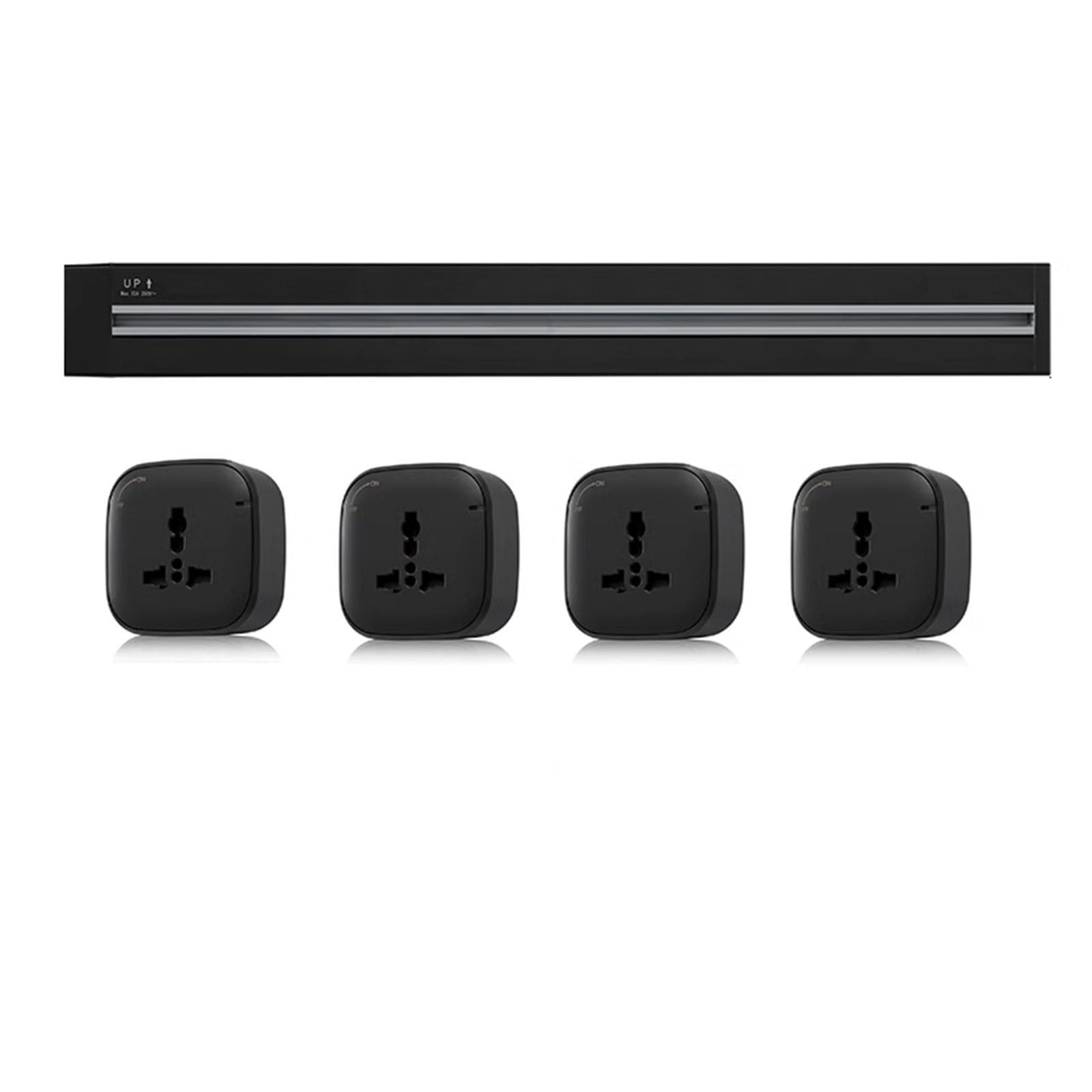 Bewegliche Schienensteckdose, 0,4/0,6/0,8/1/1,2/1,5 m Gleitschiene, spritzwassergeschütztes Design, ultradünner Elektrostecker für die Küche,A-80CM