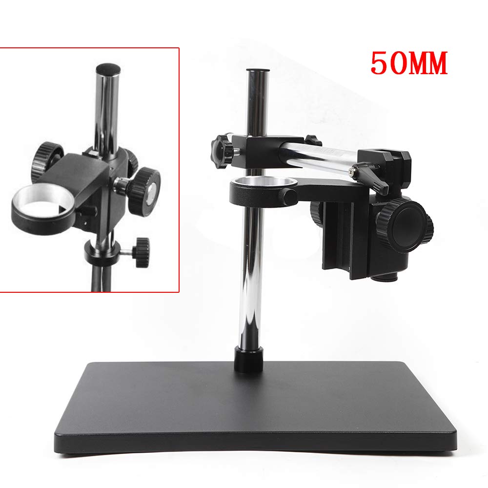 Universal Mikroskopstativ,Heavy Duty Digital Mikroskop Halter Ständer Stativ Lift Halterung Werkze Halter Zweiarm Metallausleger 50cm Ring Schwere, 32cm Einstellbare Höhe
