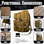 AMERICANPHOENIX 45L Elite Tactical Backpack | 3X Stronger Work & Military Backpack | Water Resistant and Heavy Duty | 3 Day MOLLE Bug Out Bag (Dune Brown) - Image 4