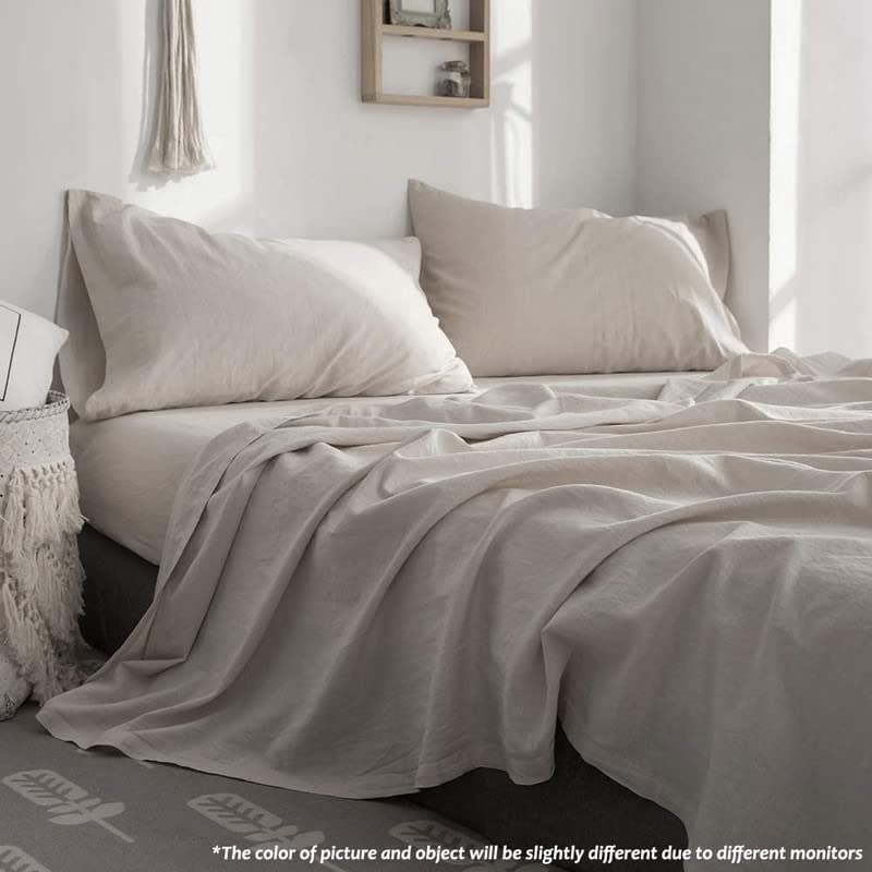 Image of CULTIVER Microfiber Bedsheet For Single Bed, Solid Colour Size With 1 Pillow Cover, Small Plain Ultra Soft Brushed Micro Fabric Shrinkage & Fade Resistant (60X90 Inch, Beige Color300 Tc)