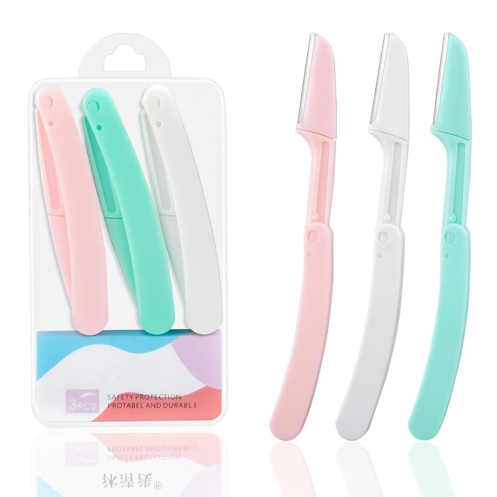 KIRA Folding Eyebrow Razor With Micro-Guard Blade Used For Face Dermaplane Razors, Shaver, Facial Hair Removal And Multipurpose Dermaplaning Tool For Exfoliating For Men & Women (Pack OF 3) (B0CS3HM3LN) Amazon Price History, Amazon Price Tracker